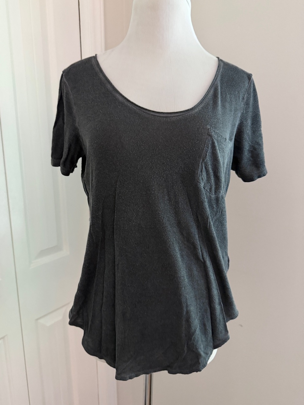 Vintage Calvin Klein Scoop Neck Short Sleeve Tee - Charcoal